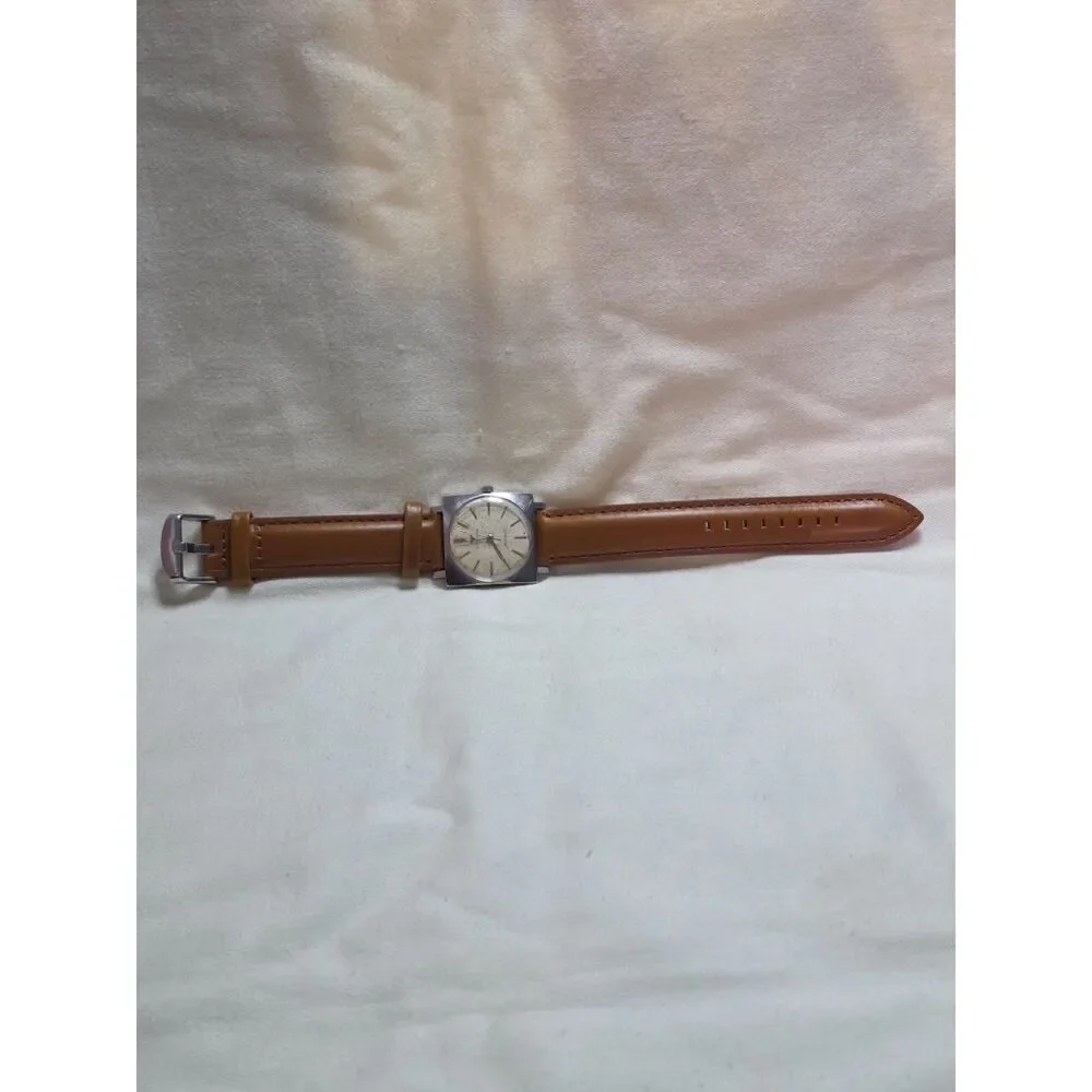 Vintage Wittnauer Automatic Tank Watch Heavy Patina Square Steel Swiss